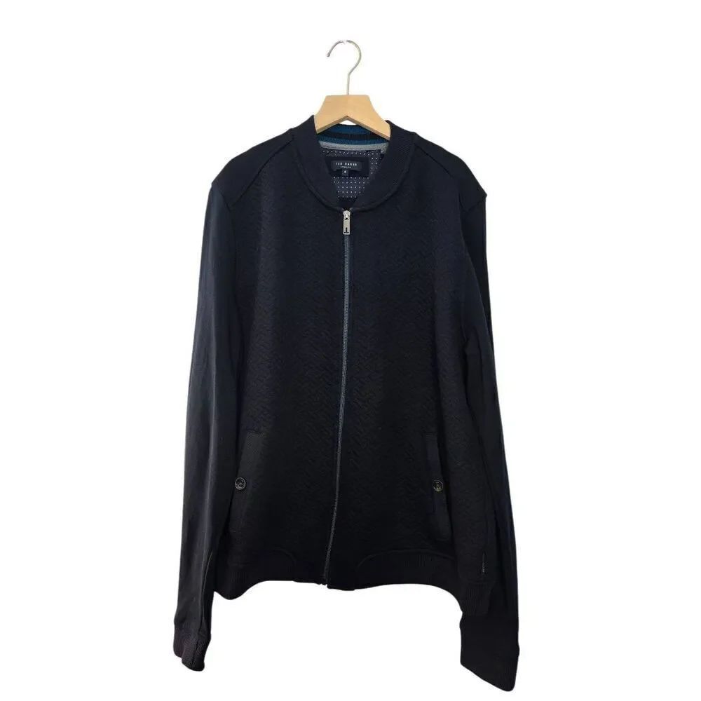Ted Baker Men's Bruno Quilted Bomber Sweater Jacket Sz 4 Large/ X-Large